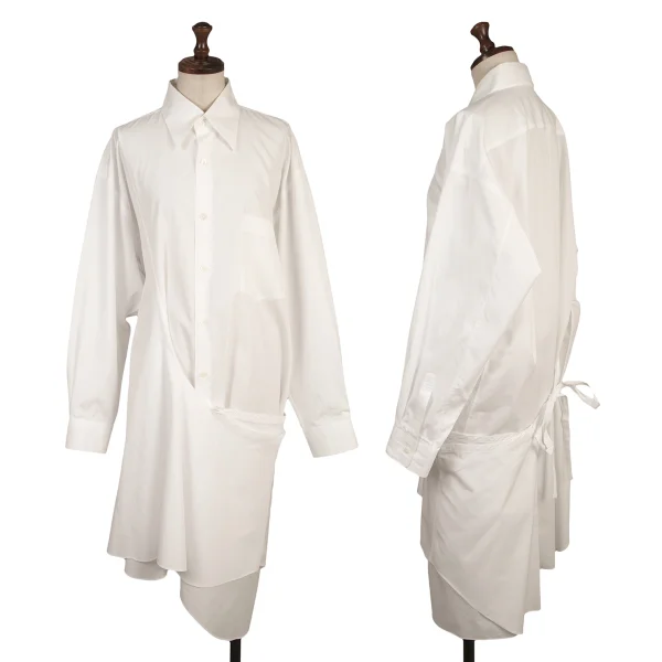 COMME des GARCONS Cotton Wrap Design Shirt Dress White M K-162216_001