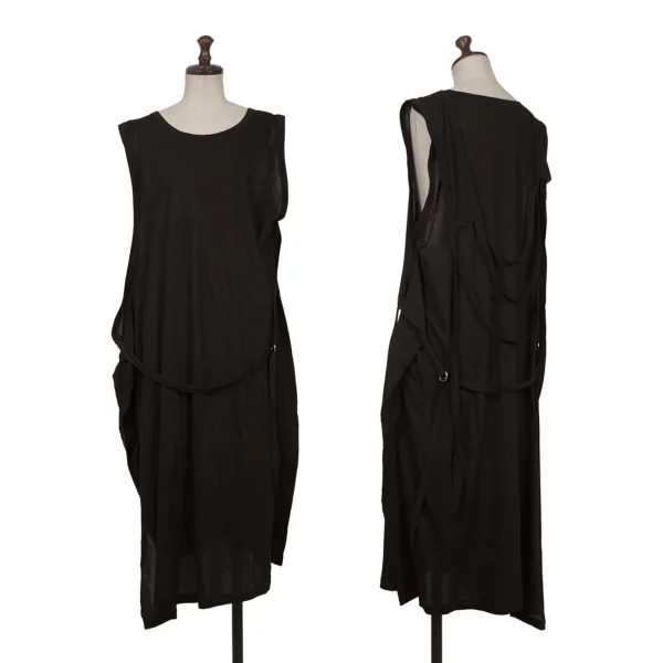 LIMI feu Strap Design Cotton Sleeveless Dress Black S K-162229_001