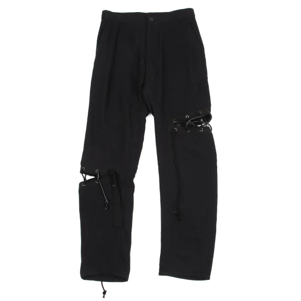 LIMI feu Knees Lace-up Design Wool Pants Black 1 K-162230_001