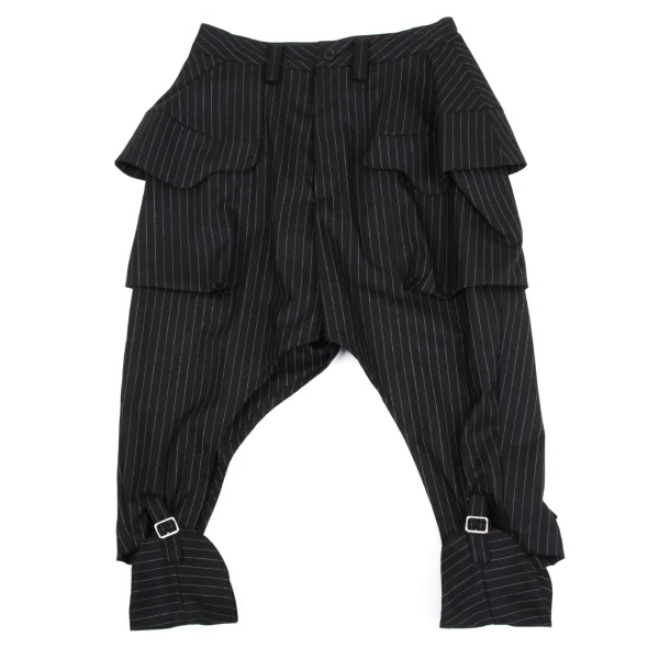 LIMI feu Wool Blended Striped Deformation Pants Grey S K-162231_001