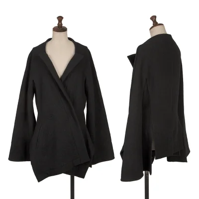 LIMI feu Wool Collarless Peak Lapel Design Jacket