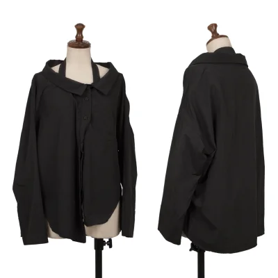 UN3D. Neck-design Nylon Blouse
