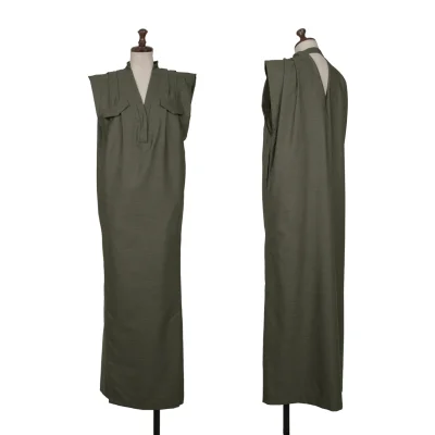 UN3D. Poly Tuck Shoulder Flap Sleeveless Dress