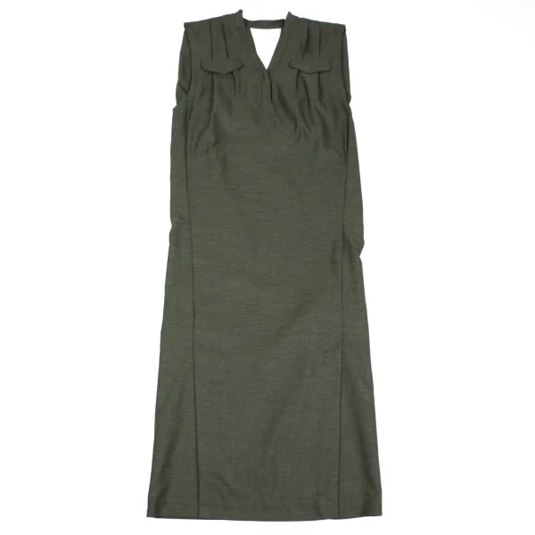 UN3D. Poly Tuck Shoulder Flap Sleeveless Dress K-162239_002