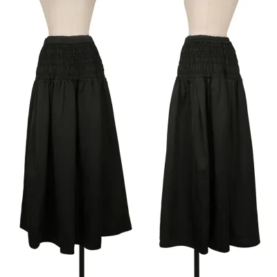 UN3D. Shiny Waist Shirring Long Skirt