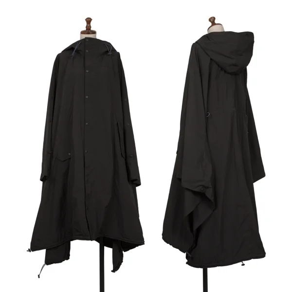 UN3D. Nylon Drawcord Hooded Cape Coat Black Free K-162244_001