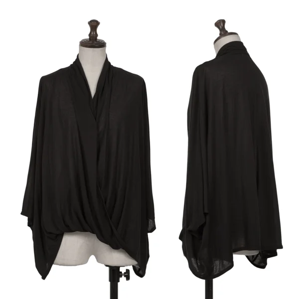 HELMUT LANG Tencel Drape Poncho Black S K-162245_001