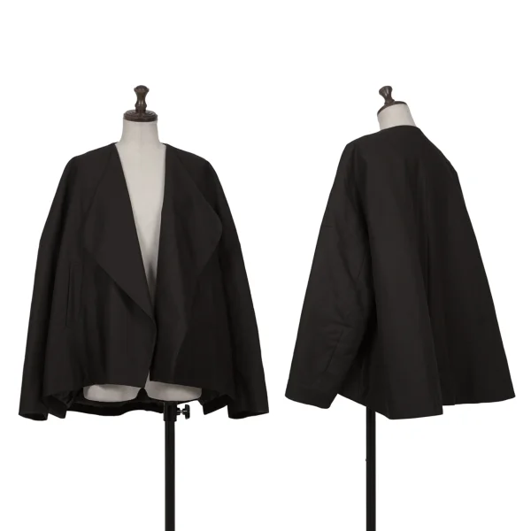 ENFOLD Cotton Rayon Quilted Lining Buttonless Jacket Black 38 K-162247_001