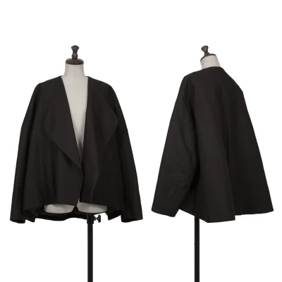 ENFOLD Cotton Rayon Quilted Lining Buttonless Jacket