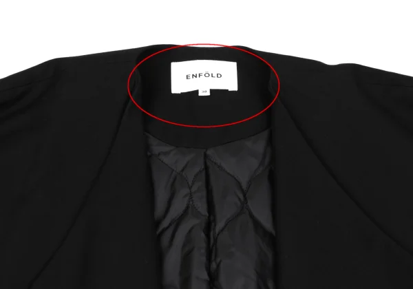 ENFOLD Cotton Rayon Quilted Lining Buttonless Jacket K-162247_003