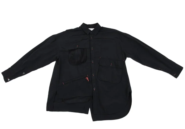 nagonstans Color Buttonhole Mesh Pocket Shirt K-162248_002
