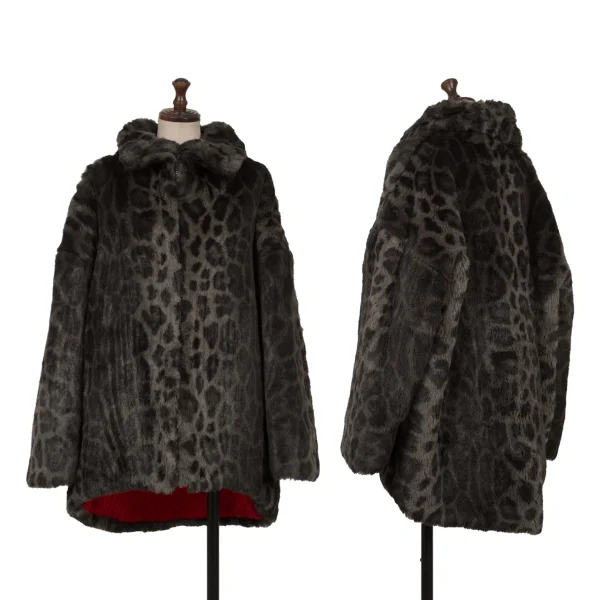 MISS DIOR Leopard Faux Fur Blouson Grey M K-162253_001