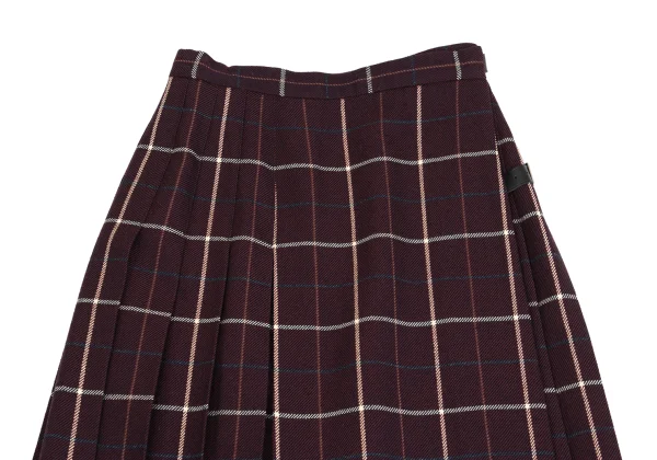 MARGARET HOWELL Wool Check Pleats Wrap Skirt K-162255_003