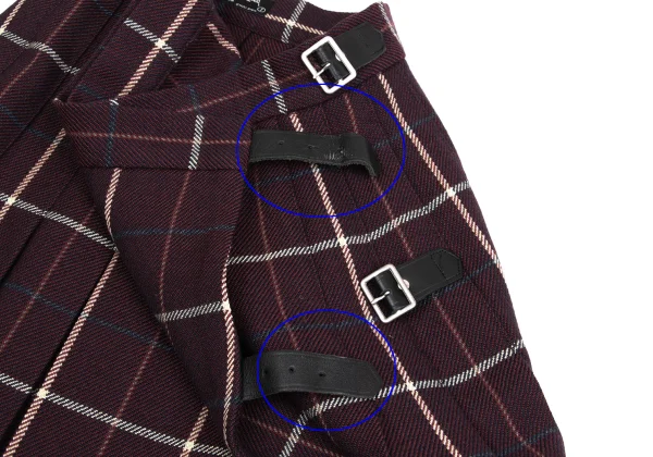 MARGARET HOWELL Wool Check Pleats Wrap Skirt K-162255_005