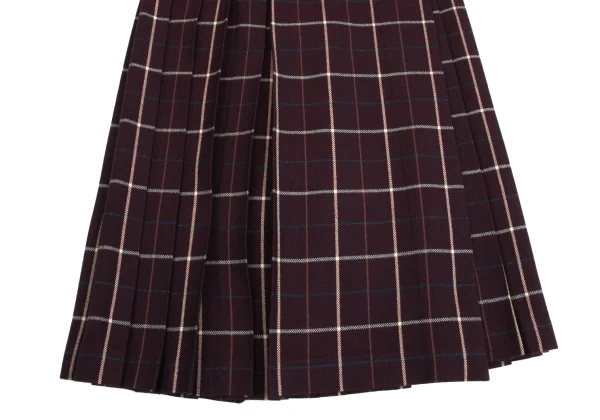 MARGARET HOWELL Wool Check Pleats Wrap Skirt K-162255_008