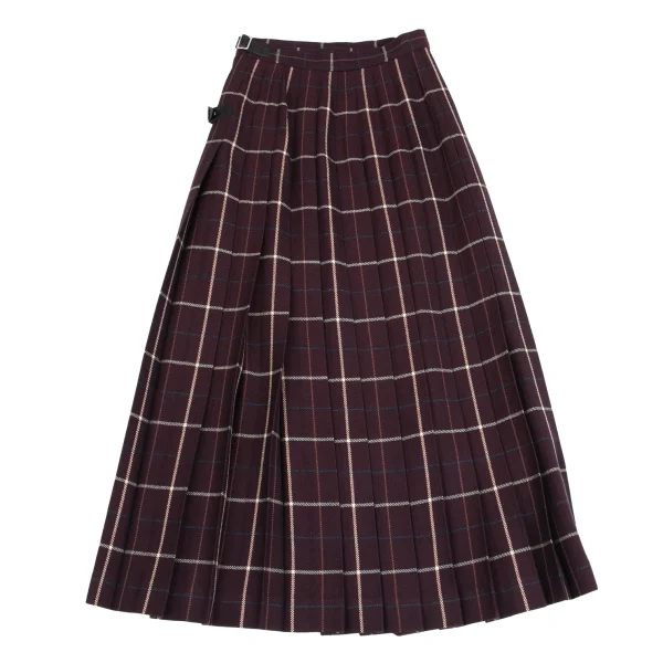 MARGARET HOWELL Wool Check Pleats Wrap Skirt K-162255_011