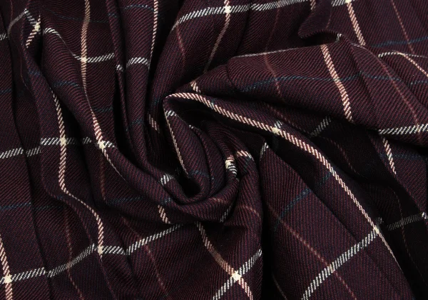 MARGARET HOWELL Wool Check Pleats Wrap Skirt K-162255_012