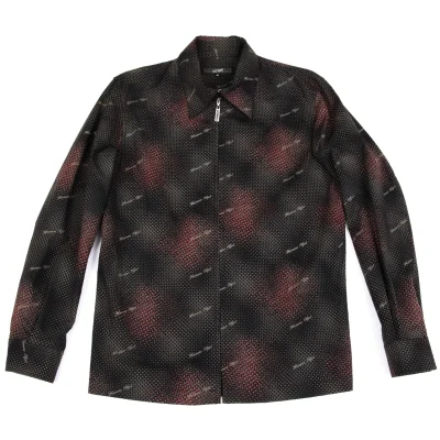 Jean Paul GAULTIER HOMME objet Graphic Logo Printed Zip Shirt Jacket