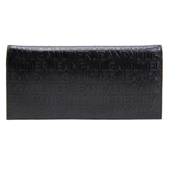 Jean Paul GAULTIER Logo Emboss Leather Wallet Black  K-162262_001