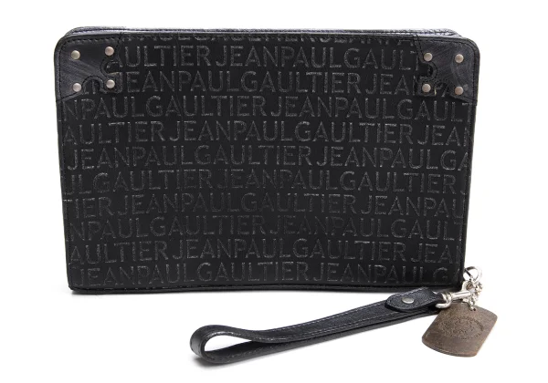 Jean Paul GAULTIER Scratch logo Emboss Clutch Bag K-162263_002
