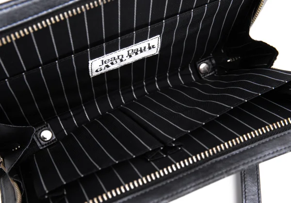 Jean Paul GAULTIER Scratch logo Emboss Clutch Bag K-162263_012