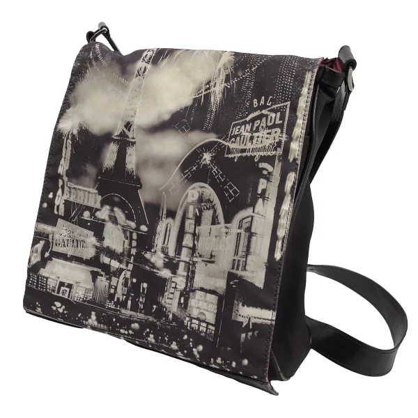 Jean Paul GAULTIER Printed Messenger Bag Black  K-162264_001