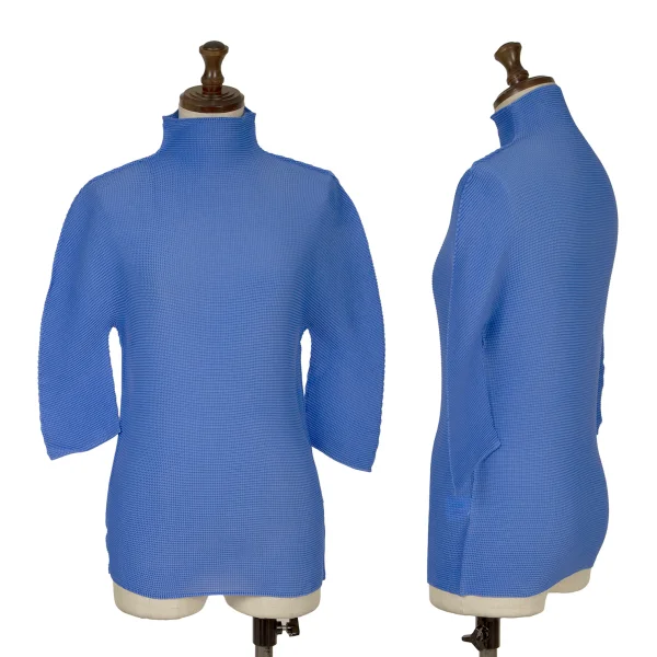 ISSEY MIYAKE me Stretch Pleats High-neck Top Blue F K-162278_001
