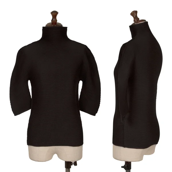 ISSEY MIYAKE me Stretch Pleats High-neck Top Black F K-162284_001