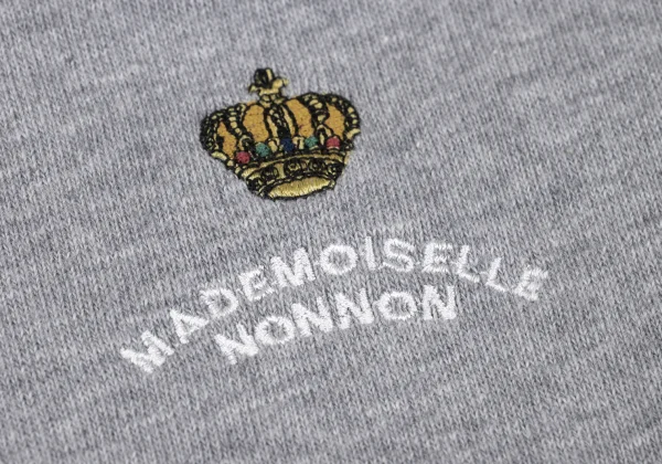 Mademoiselle NON NON Cotton Logo Embroidery Zip Neck 3/4 Sleeve Top K-162285_006