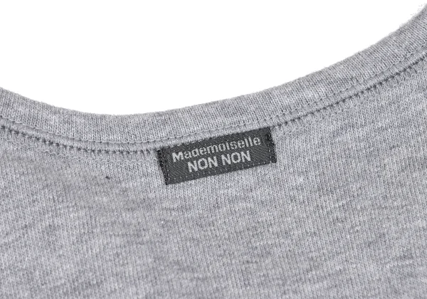 Mademoiselle NON NON Cotton Logo Embroidery Zip Neck 3/4 Sleeve Top K-162285_012
