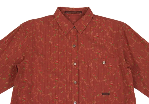 Mademoiselle NON NON Cotton Floral Print Stripe Weave Shirt K-162287_003
