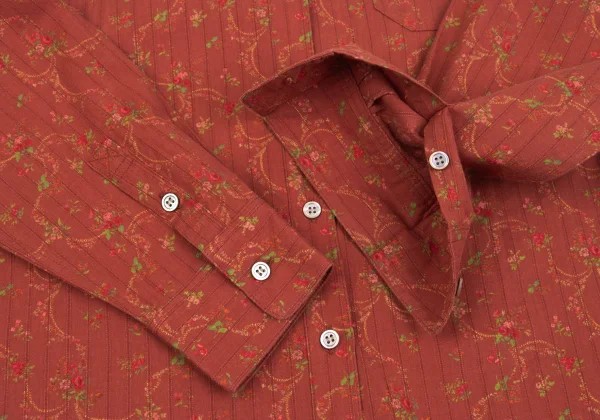 Mademoiselle NON NON Cotton Floral Print Stripe Weave Shirt K-162287_008
