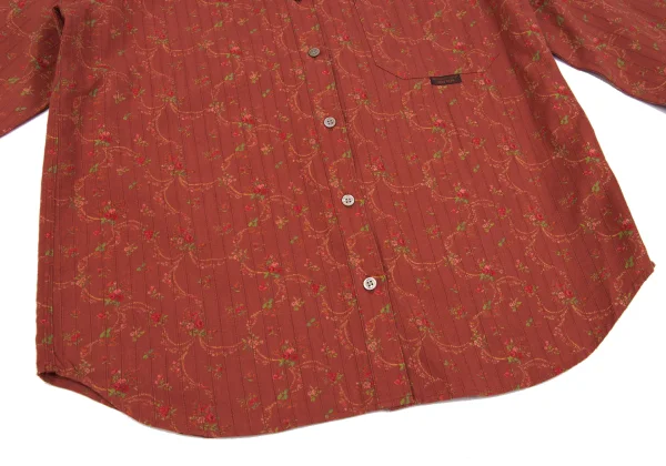 Mademoiselle NON NON Cotton Floral Print Stripe Weave Shirt K-162287_009