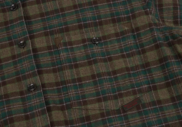 Mademoiselle NON NON Check Switching Collar Design Flannel Shirt K-162289_006
