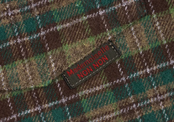 Mademoiselle NON NON Check Switching Collar Design Flannel Shirt K-162289_007