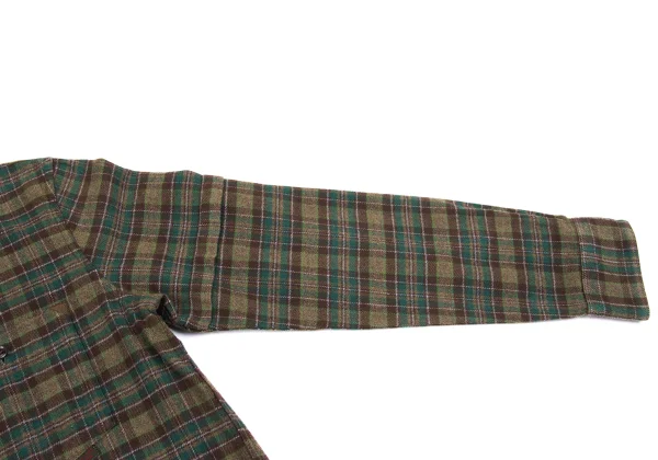 Mademoiselle NON NON Check Switching Collar Design Flannel Shirt K-162289_008