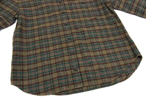 Mademoiselle NON NON Check Switching Collar Design Flannel Shirt K-162289_011