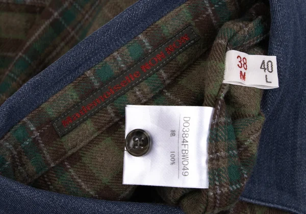 Mademoiselle NON NON Check Switching Collar Design Flannel Shirt K-162289_016