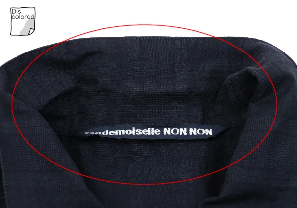 Mademoiselle NON NON Cotton Shadow Check Pin-tuck Design Blouse K-162290_005