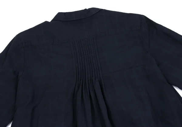 Mademoiselle NON NON Cotton Shadow Check Pin-tuck Design Blouse K-162290_013