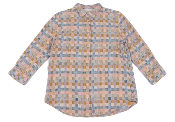 Mademoiselle NON NON Cotton Multi Check Flannel Shirt K-162292_002