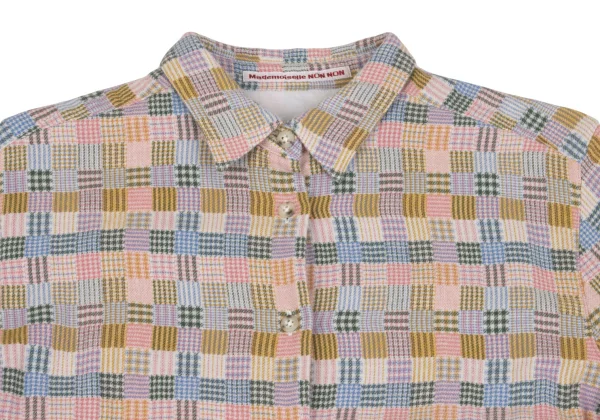 Mademoiselle NON NON Cotton Multi Check Flannel Shirt K-162292_003