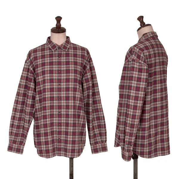 Mademoiselle NON NON Checked Long Sleeve Shirt Red,Grey S-M K-162293_001