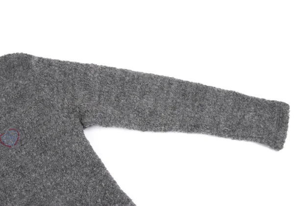 Mademoiselle NON NON Wool Cotton Point Patch Roll Neck Pile Knit K-162294_006