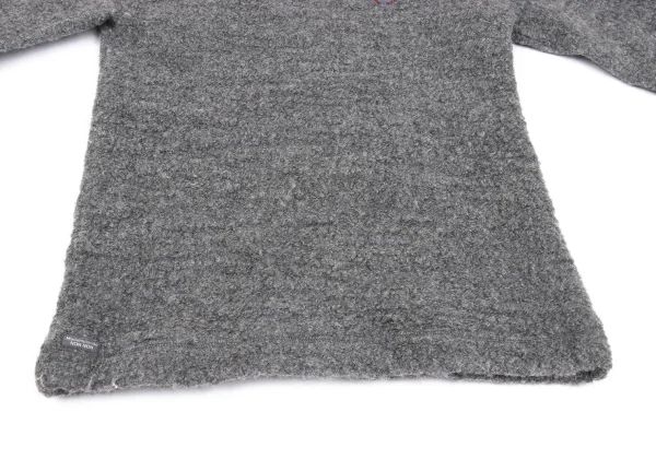 Mademoiselle NON NON Wool Cotton Point Patch Roll Neck Pile Knit K-162294_008