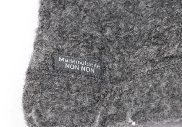 Mademoiselle NON NON Wool Cotton Point Patch Roll Neck Pile Knit K-162294_009