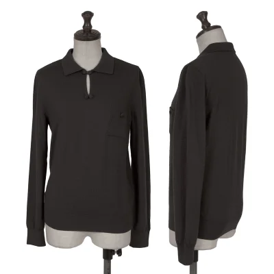 Mademoiselle NON NON Wool Patch Pocket Polo Knit