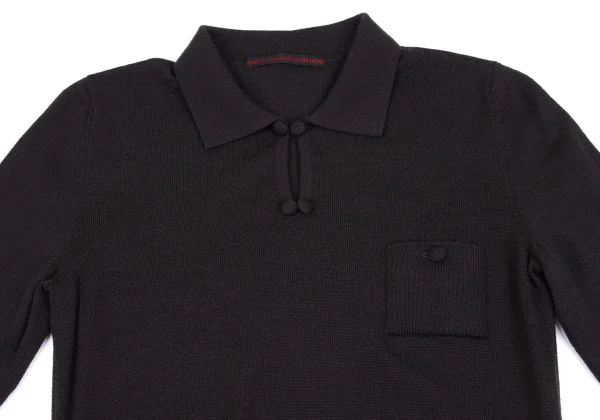 Mademoiselle NON NON Wool Patch Pocket Polo Knit K-162295_003