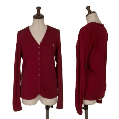 Mademoiselle NON NON Wool Crown Embroidery V-Neck Many Button Cardigan