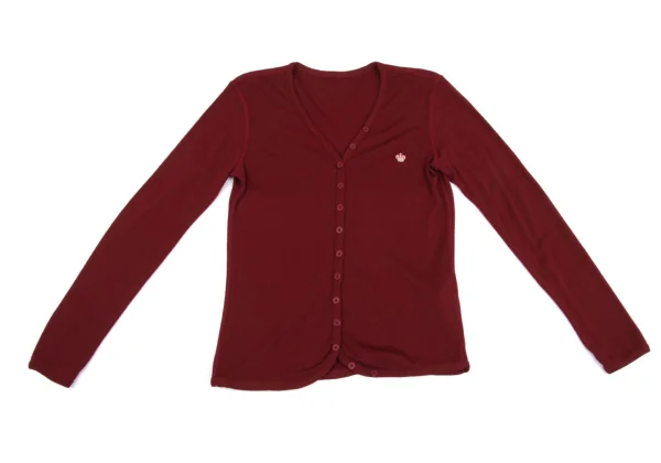Mademoiselle NON NON Wool Crown Embroidery V-Neck Many Button Cardigan K-162297_002